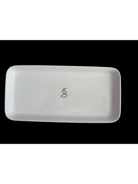 White Ceramic Grove Collaborative Soap Dish With Minimalist Leaf Design Rectangu